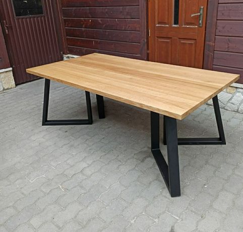 Nowoczesny stół industrialny loftowy do jadalni do salonu drewniany