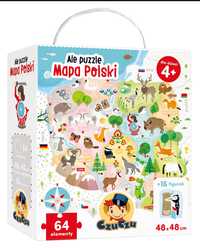 CzuCzu Puzzle 64 el. (Mapa Polski) + 16 figurek