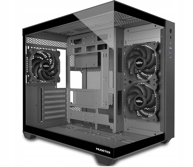 Musetex Obudowa Pc Atx, 3 Wentylatory Bez Led