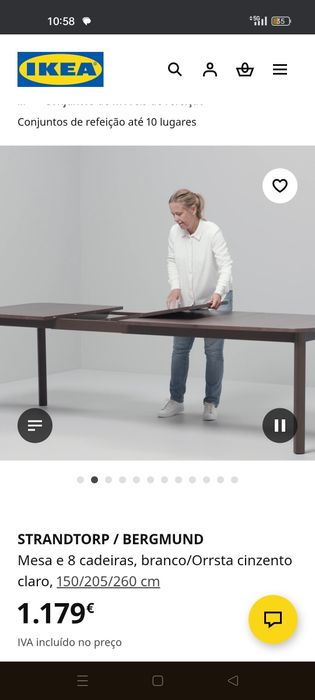 Mesa IKEA com 6 cadeiras como novo