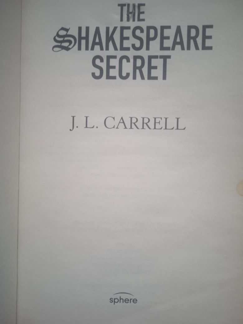 Shakespeare Secret The J L Carrell English на Английском книга