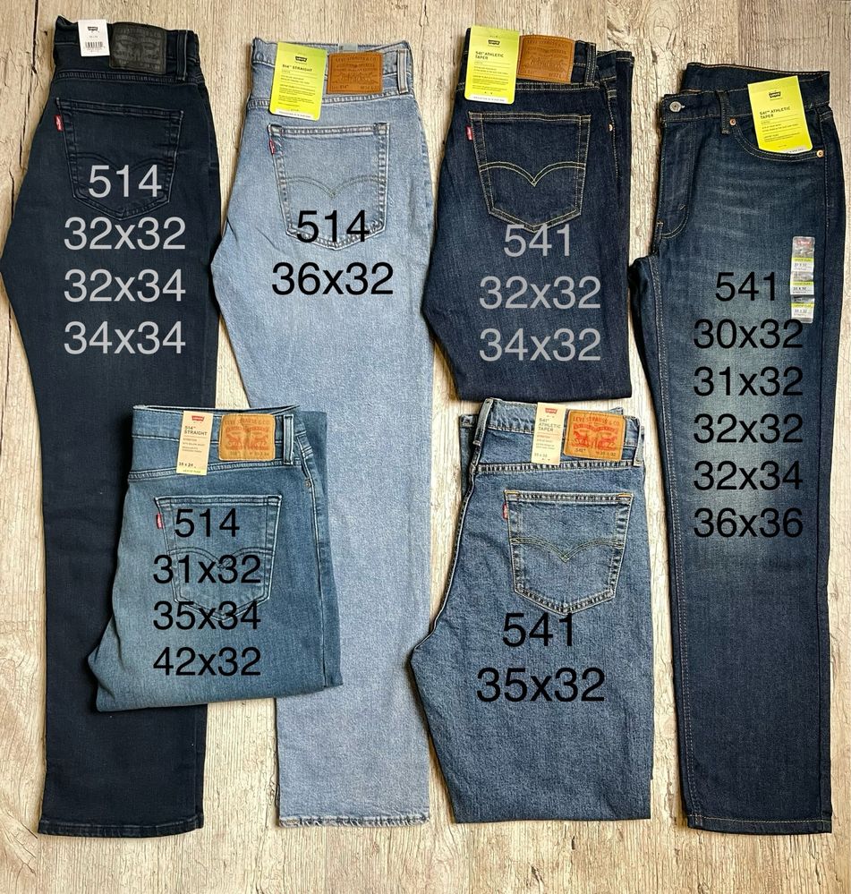 Джинси чоловічі Levis, 501 502 505 511 512 514 541 551z, 100% ОРИГІНАЛ