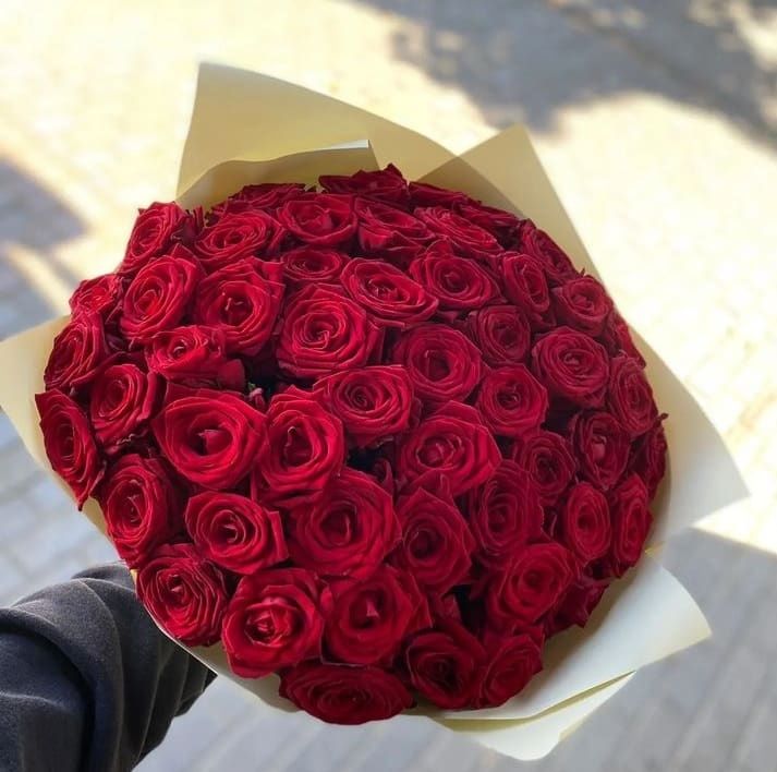 Букет 101 роза • 101 роза (70см.) • Доставка цветов • Доставка квітів•