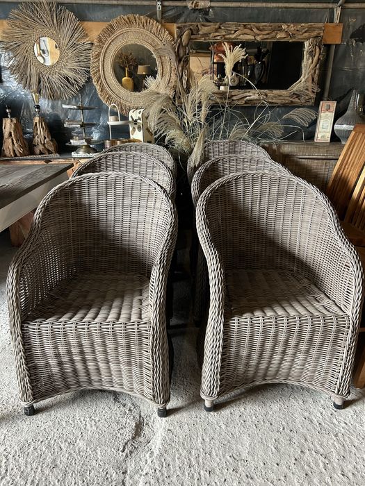 Fotele technorattan ogrodowe komplet 6szt. IDEALNY stan fotele