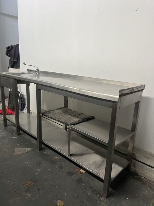 Bancada/lavatório inox