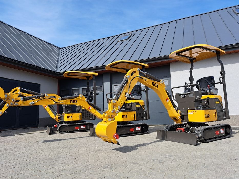 Minikoparka Nex N12,  Yanmar 3TNV70, joystick, Long ramie,2m głębokość