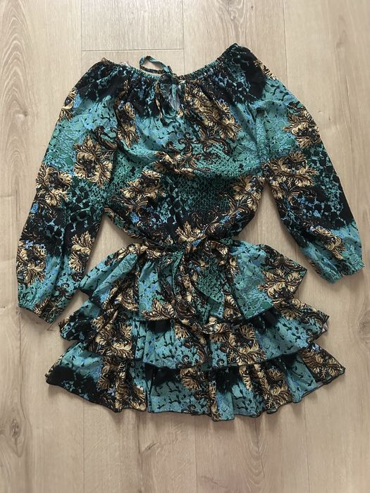 Sukienka hiszpanka wzory Versace  Exellence falbany