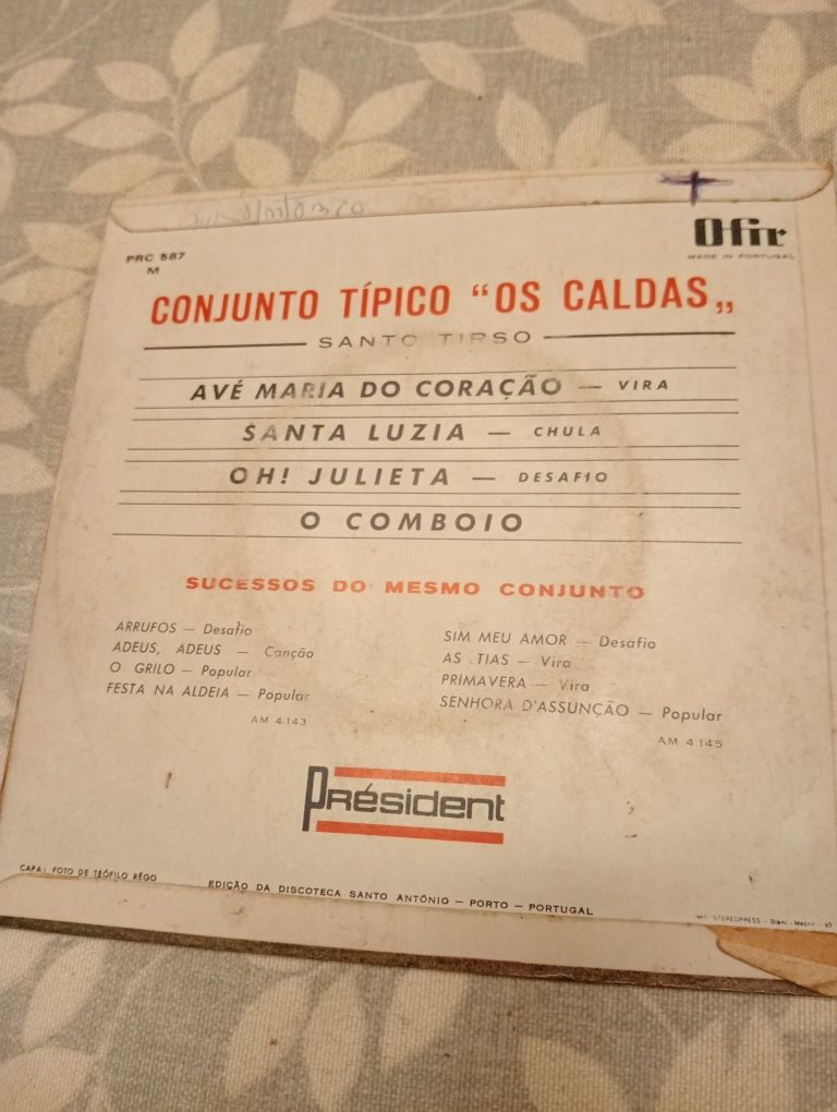 Vinil 7 'pol Conjunto típico das Caldas