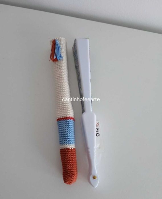 Bolsa com leque crochet á mão