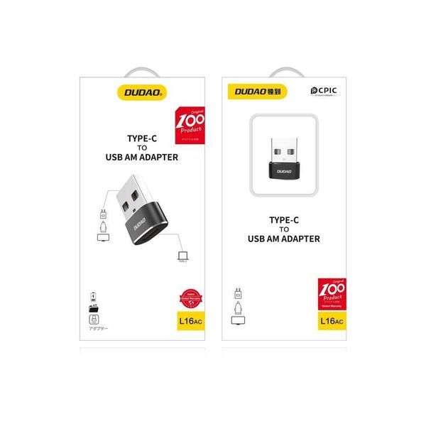 Adapter przejściówka ze złącza USB Type-C na USB czarny