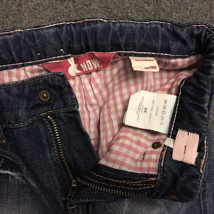 Ocieplane jeansy marki H&M rozm. 128
