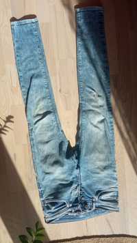 Jeansy skinny low waist dżinsy spodnie dżinsowe jeansowe przecierane