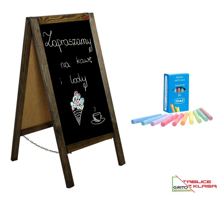 Potykacz reklamowy 80x40 cm Solidny + kreda gratis