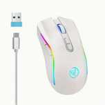 HXSJ Pro Бездротова ігрова миша 2.4G з RGB підсвічуванням, 4800 DPI