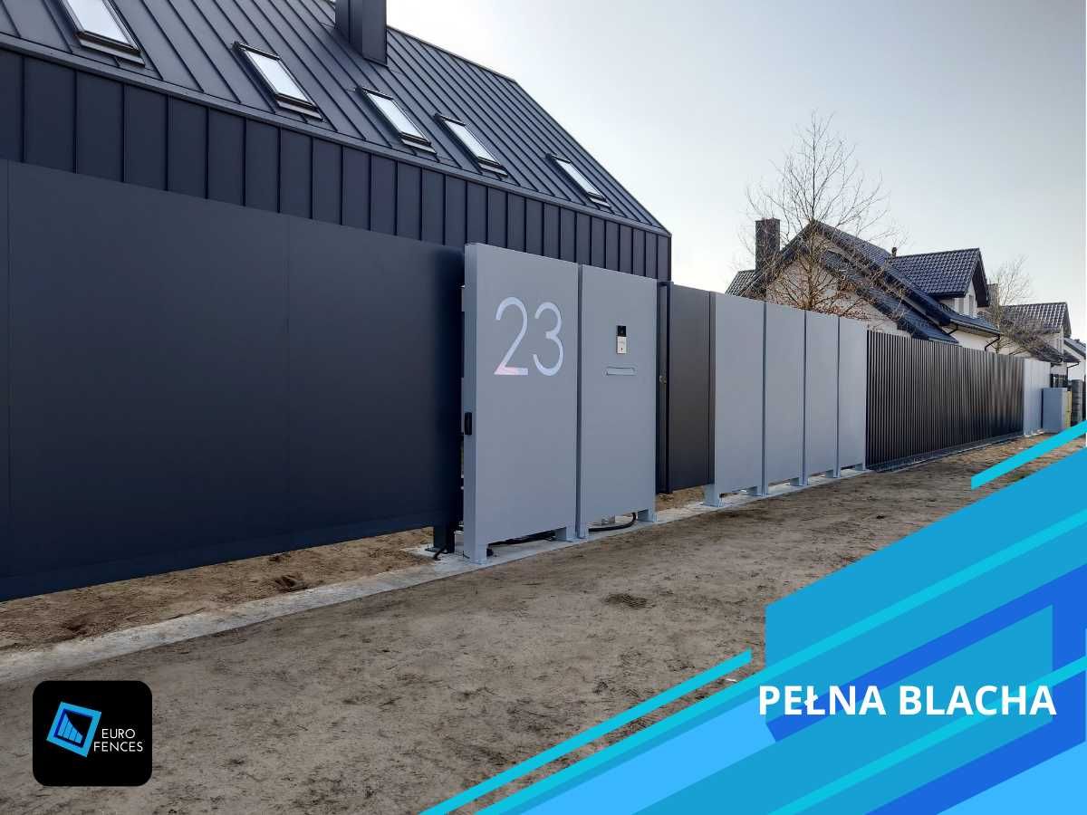 Aluminiowe ogrodzenie Polski producent EuroFences - model Blacha pełna