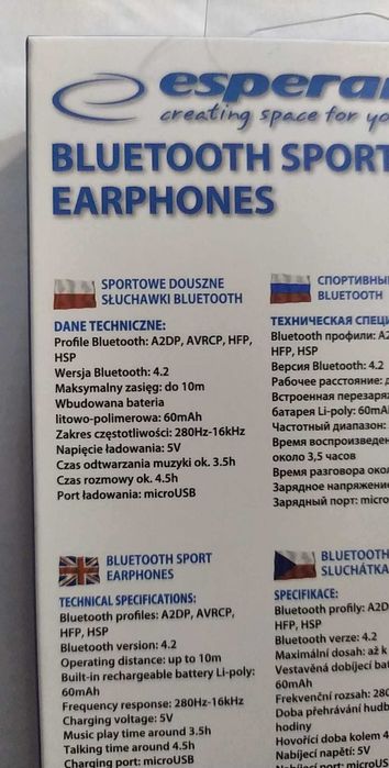 Słuchawki Bezprzewodowe Esperanza  EH188Y