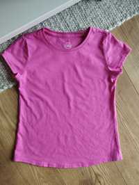 128cm t-shirt dziewczęcy, różowa bluzeczka