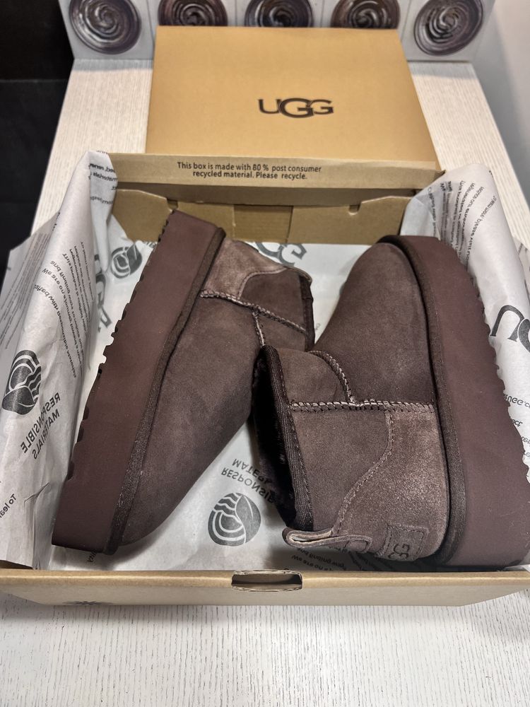 Ugg Platform ultramini   натуральные  угги уггі 3,5 см