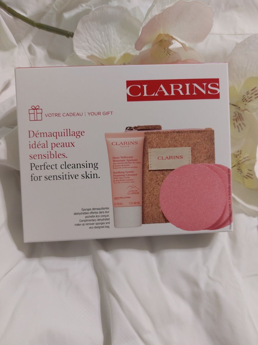 Подарочный набор clarins perfect cleansing for sensitive skin пенка дл