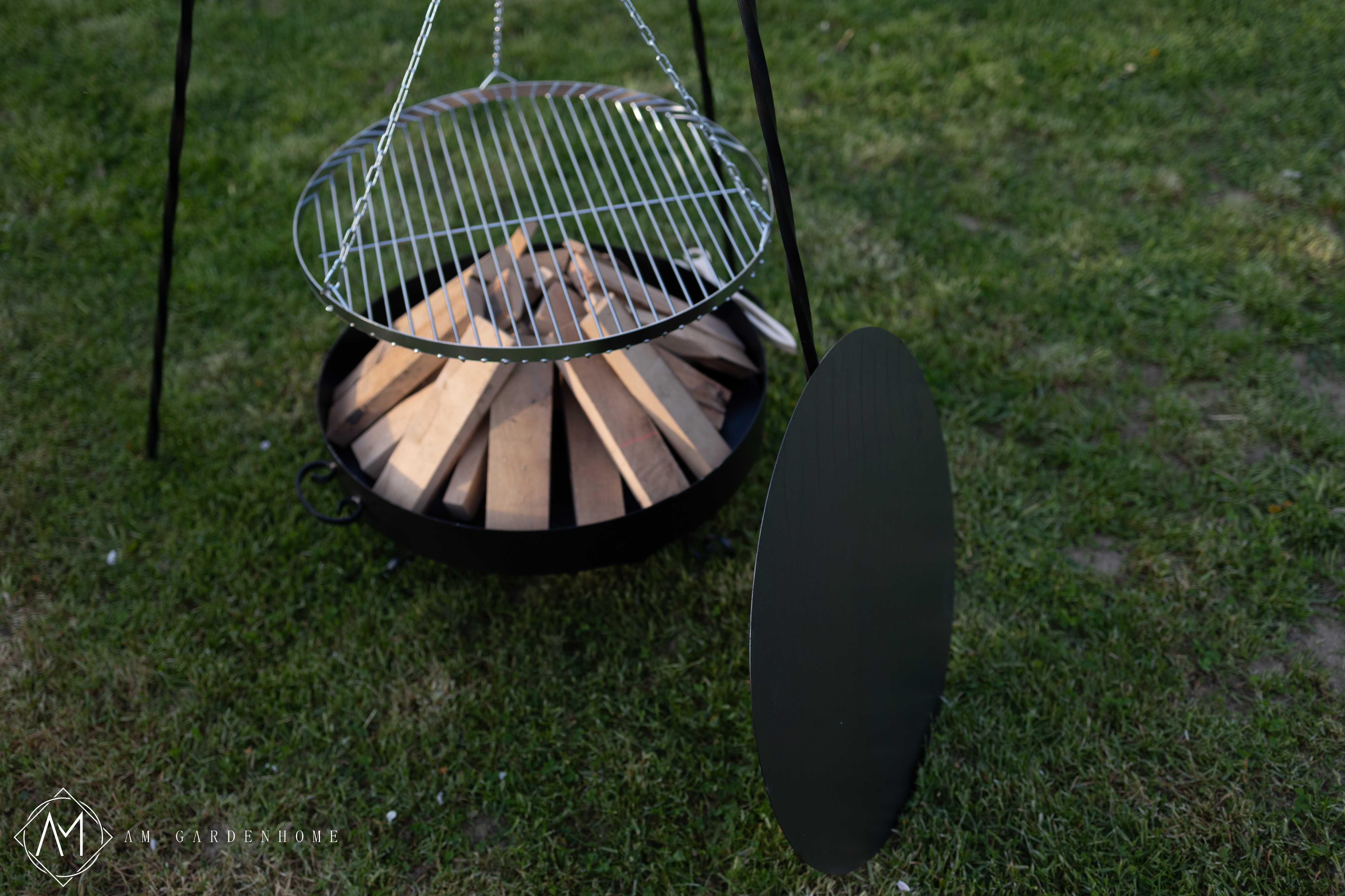 Grill trójnóg Kompletny zestaw NOGI KUTE + PALENISKO + RUSZT + PREZENT