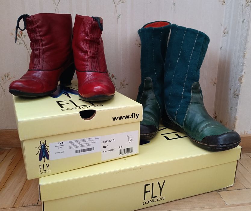 Дизайнерські вінтажні чоботи FLY london 39р, 25см