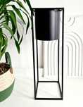 Home&you osłonka Gallica wys 70 cm metalowa czarna doniczka na stojaku