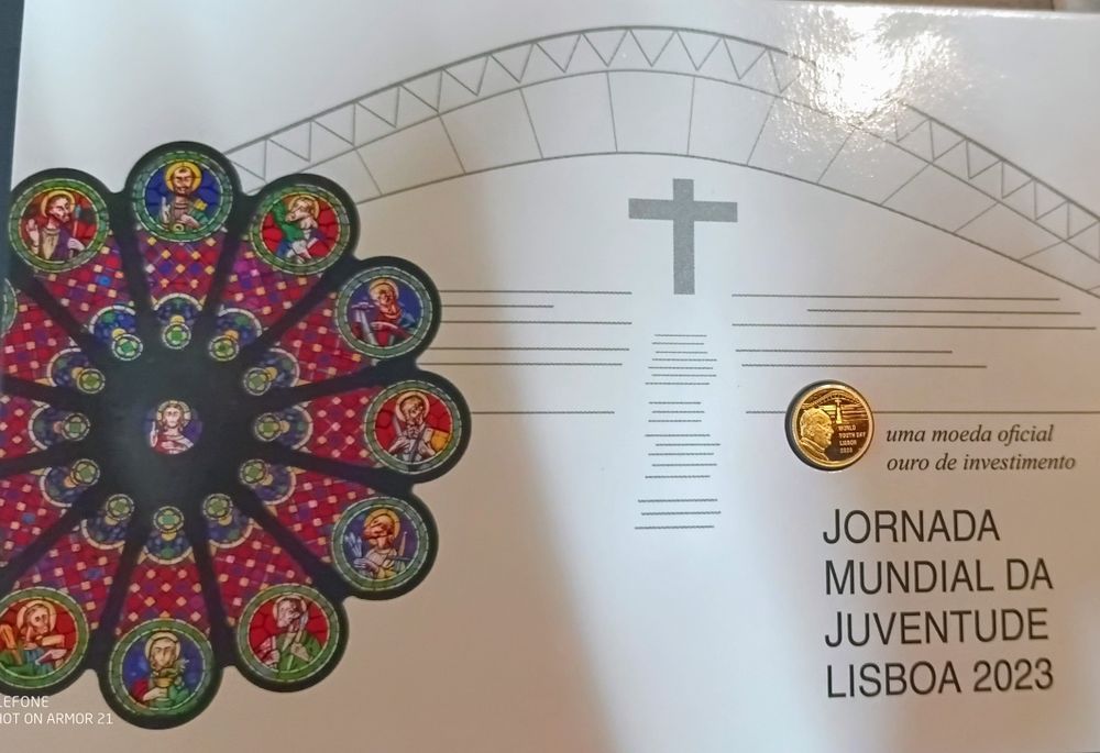 Moeda comemorativa JMJ Lisboa '23 - ouro