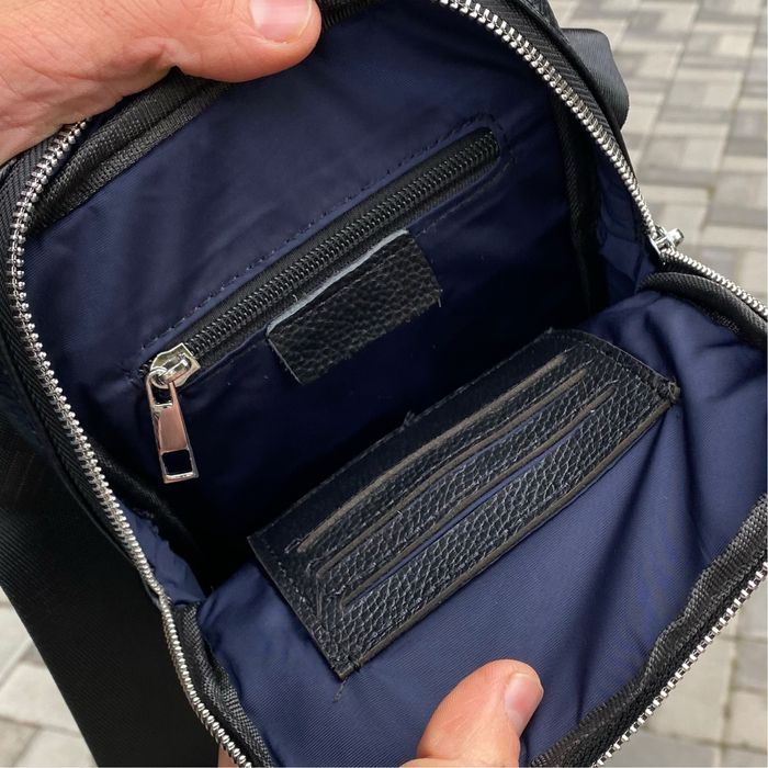 Компактна чоловіча сумка з натуральної шкіри планшетка Tablet mini