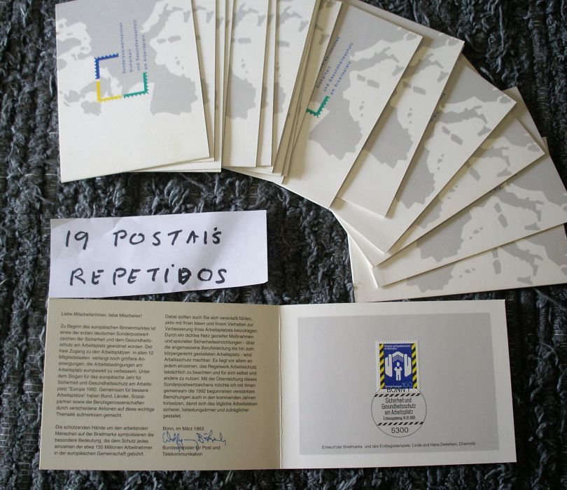 cartas e postais com selos