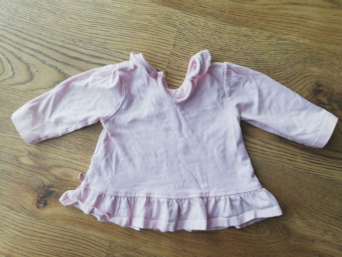 Bluzeczka niemowlęca z długim rękawem dziewczynki r 56-62 różowa 0-3ms