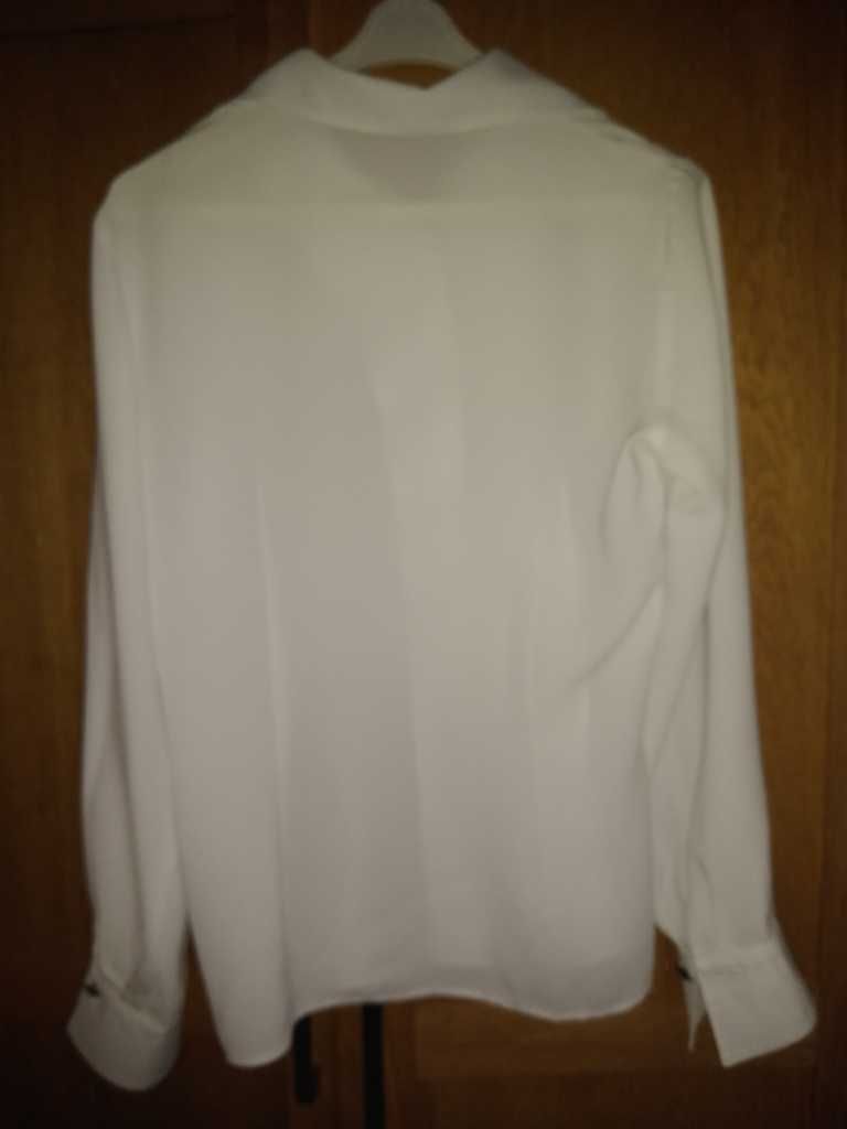 Biała bluzka wizytowa, koszula, 100% wiskoza, rozm. 38/M
