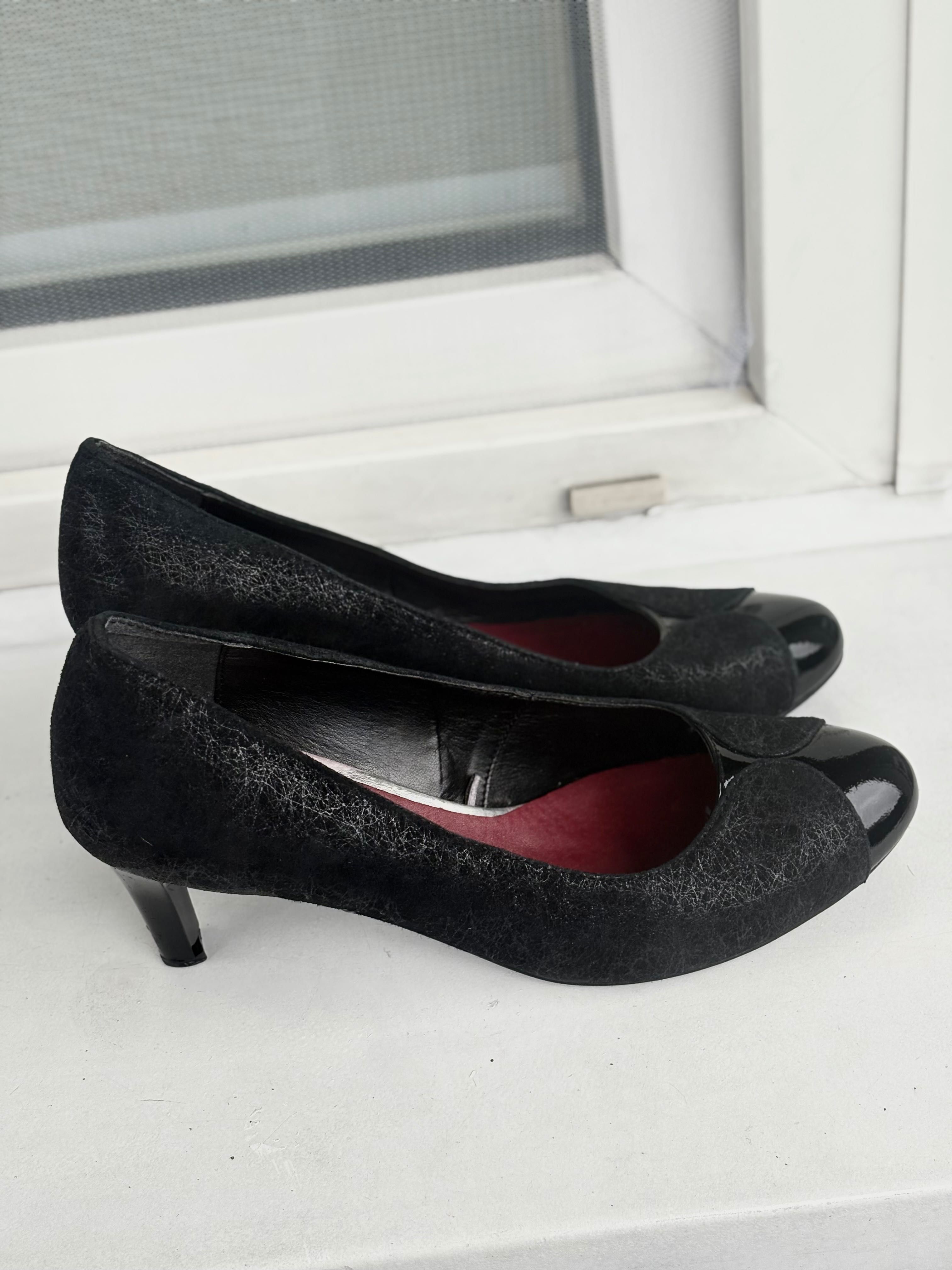 Czółenka Buty na obcasie, czarne, Klasyczne buty damskie, szpilki