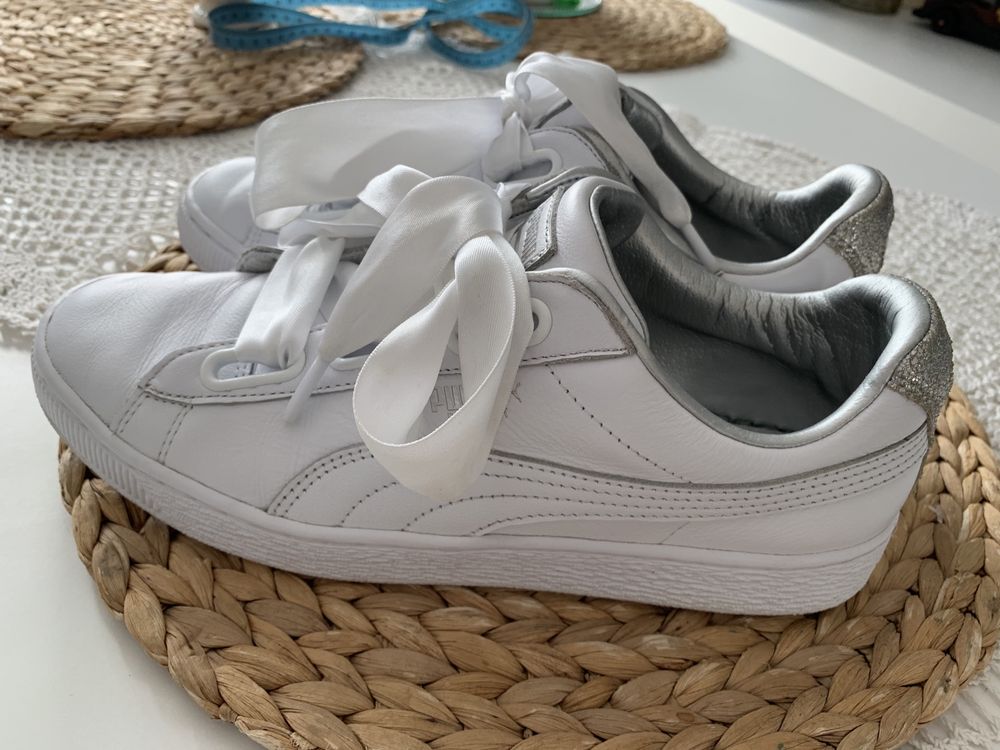 Puma  Basket Heart skora naturalna biale 40/26 jak nowe idealnystan