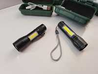 Ліхтарик led акумуляторний АЛЮМіНІЄВИЙ з лінзою та зумом