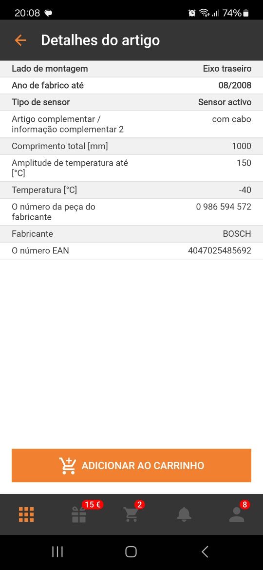 Sensor abs bmw serie 3