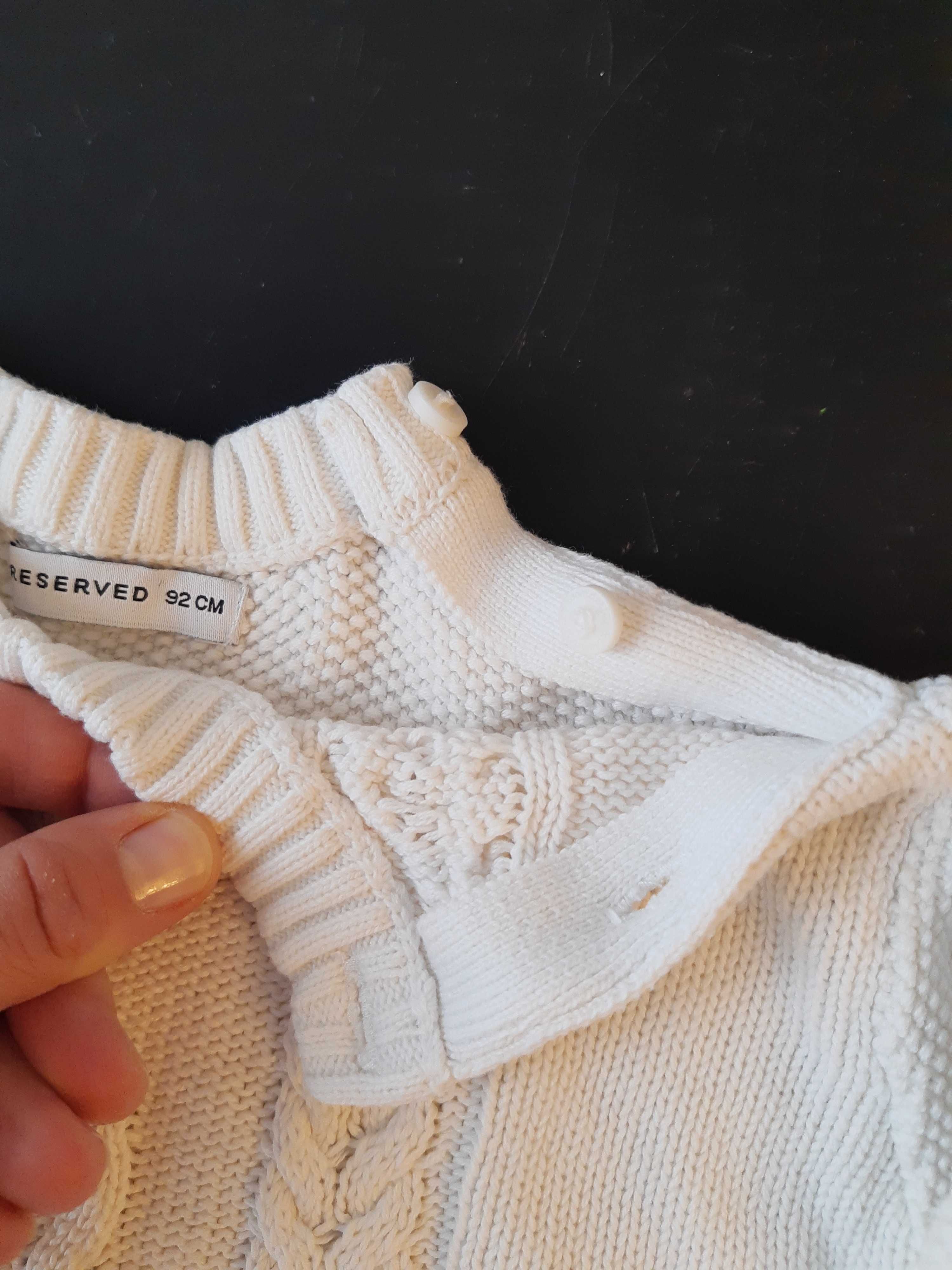Sweter kremowy, wzór, Reserved