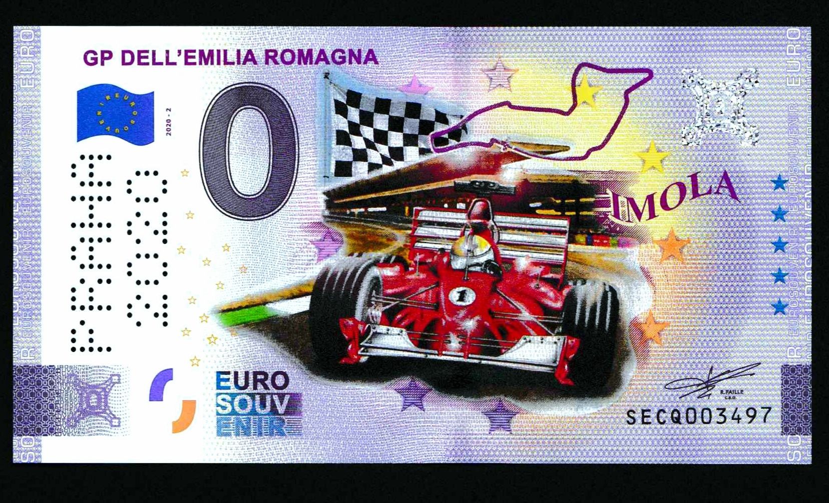 Banknot Italy 0 EURO dell Emilia Romagna IMOLA kolor SECQ 2020-2