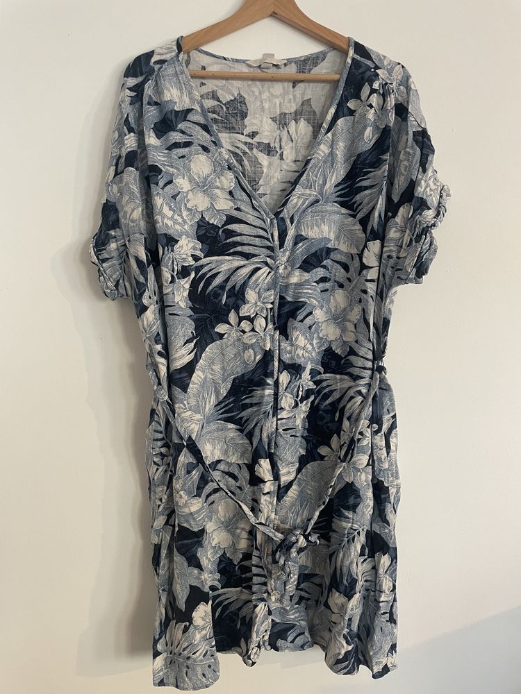 Sukienka letnia z krótkim rękawem wzory r. XL H&M