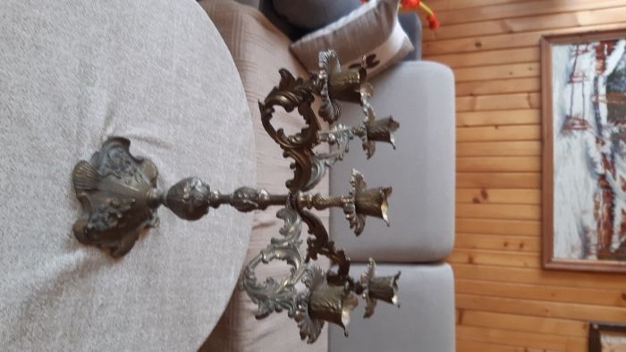 świecznik mosiężny - kandelabr