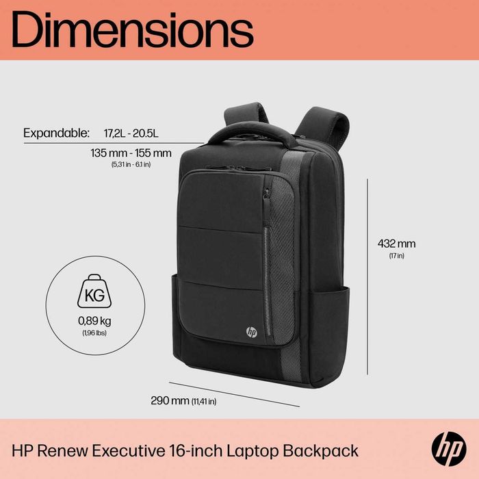 Mochila HP Renew Executive 16″ 6B8Y1AA (NOVA)