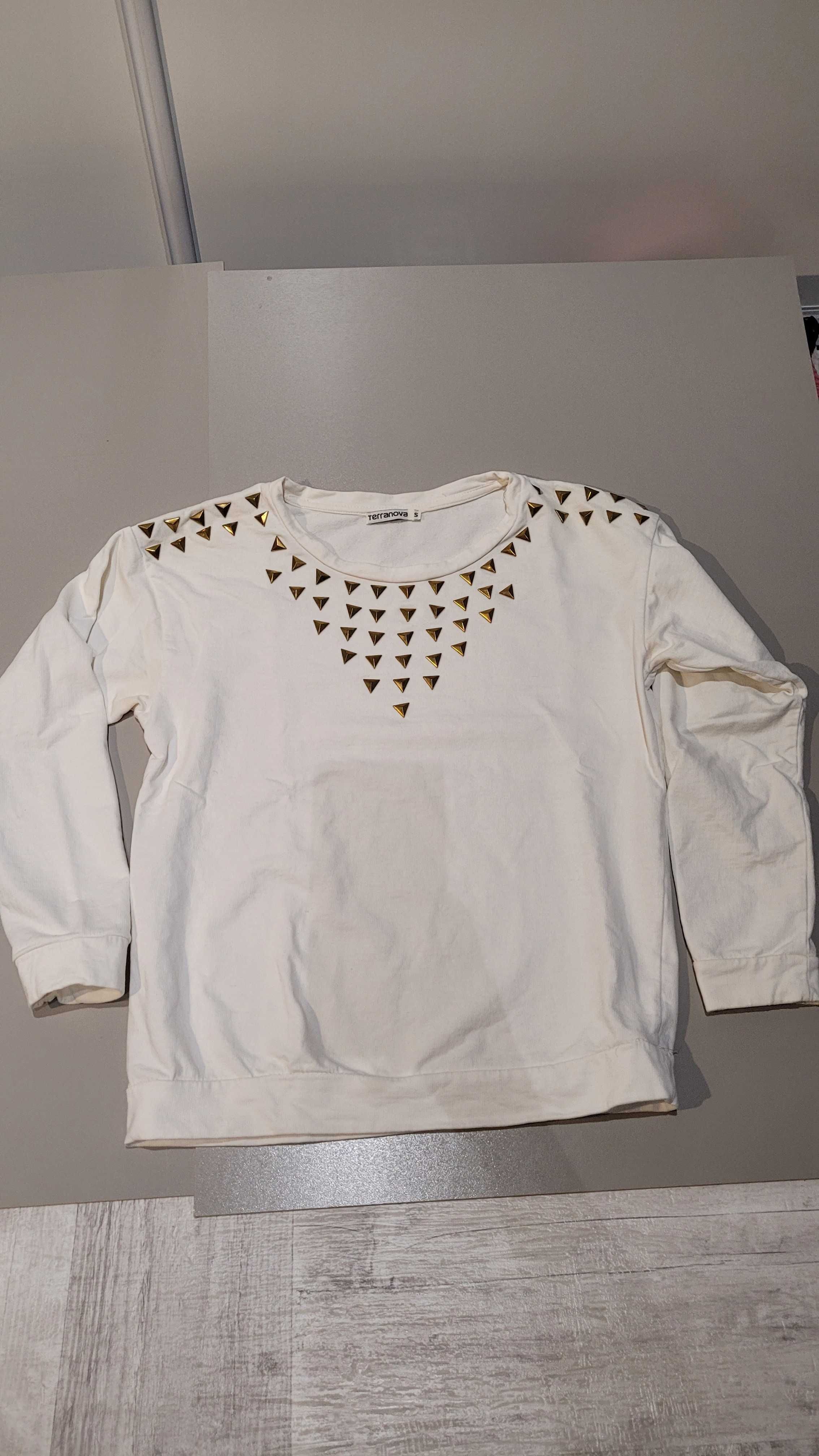 Bluza biała z cekinami Terranova S 36