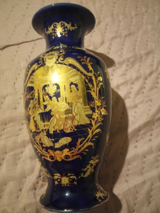 Wazon chińska porcelana malowana kobalt