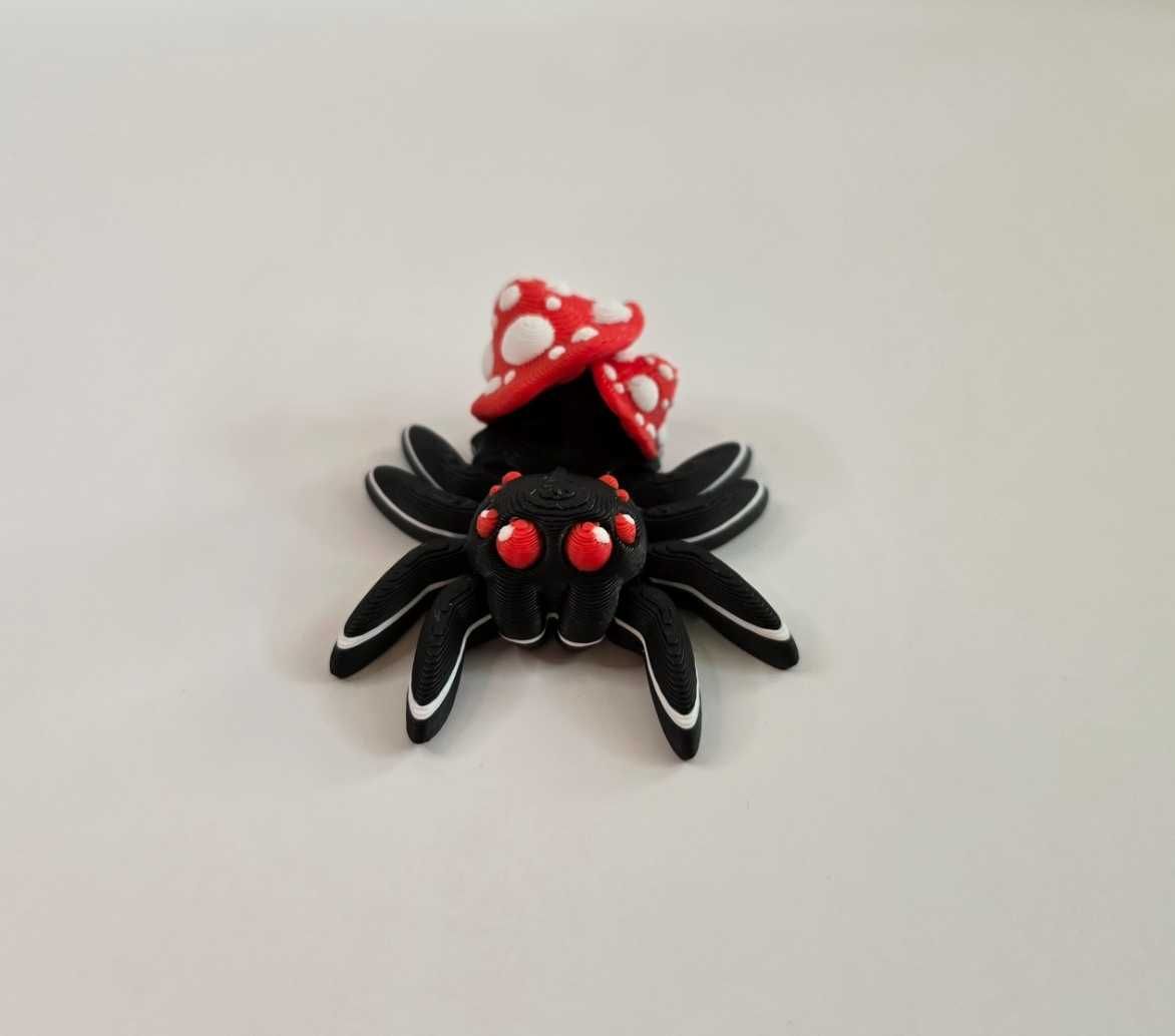 Grzybopająk — Figurka pająka, ruchome kończyny — Halloween — Druk 3D