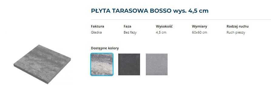 PŁYTA TARASOWA BOSSO 60x60x4,5 cm Polbruk kostka brukowa nerino