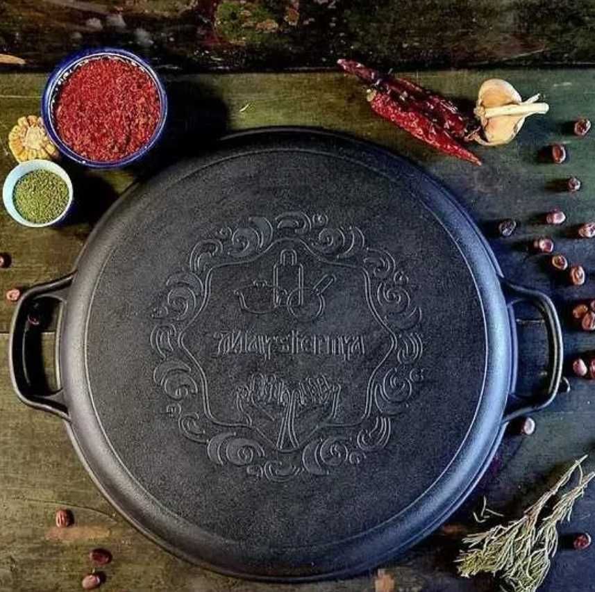 Казан чавунний узбецький 18 л WOK із кришкою-сковородою гриль