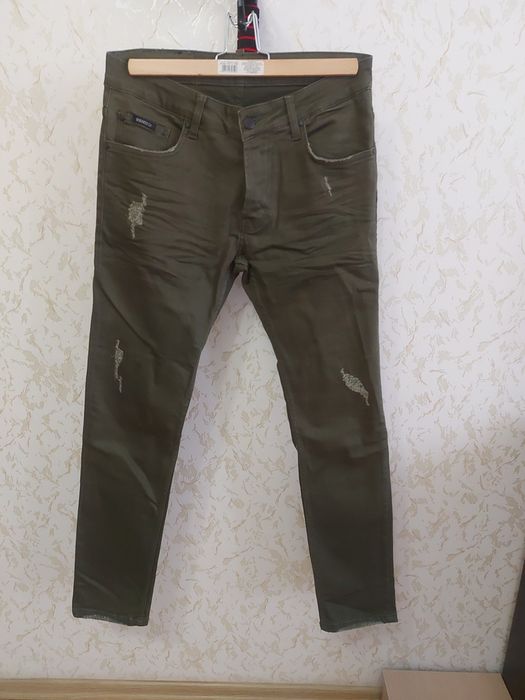 Джинсы Kenzo, хакки ,милитари