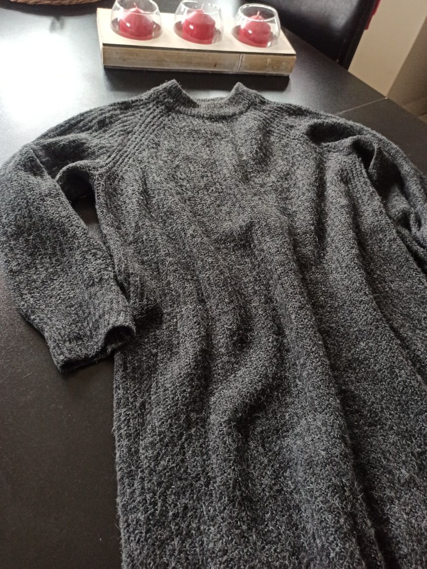 Sweter tunika sukienka Only S M L zima oversize szara