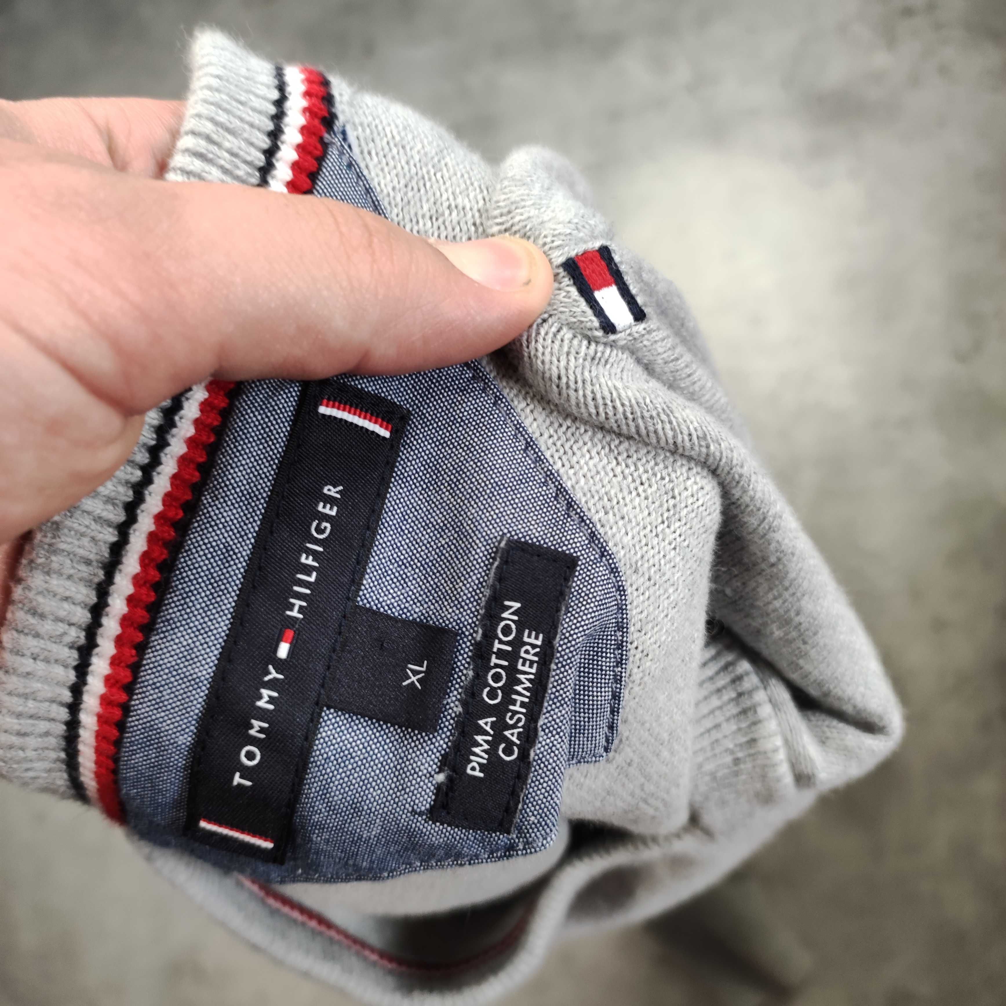 MĘSKI Premium Sweter Tommy Hilfiger Elegancki Małe Logo HAFT KSZMIR