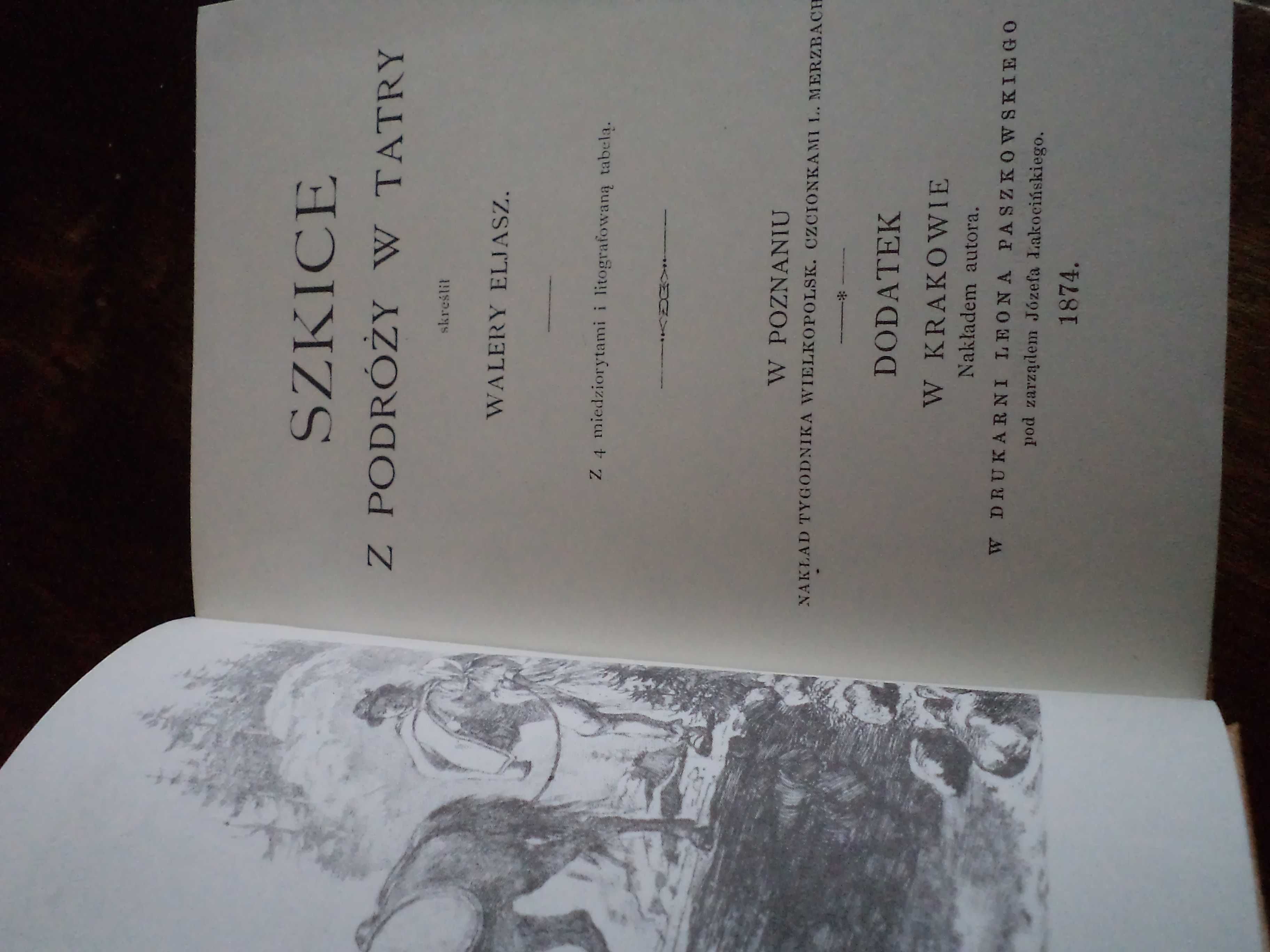 Szkice z Podróży w Tatry - Walery Eljasz Radzikowski reprint z 1874r.