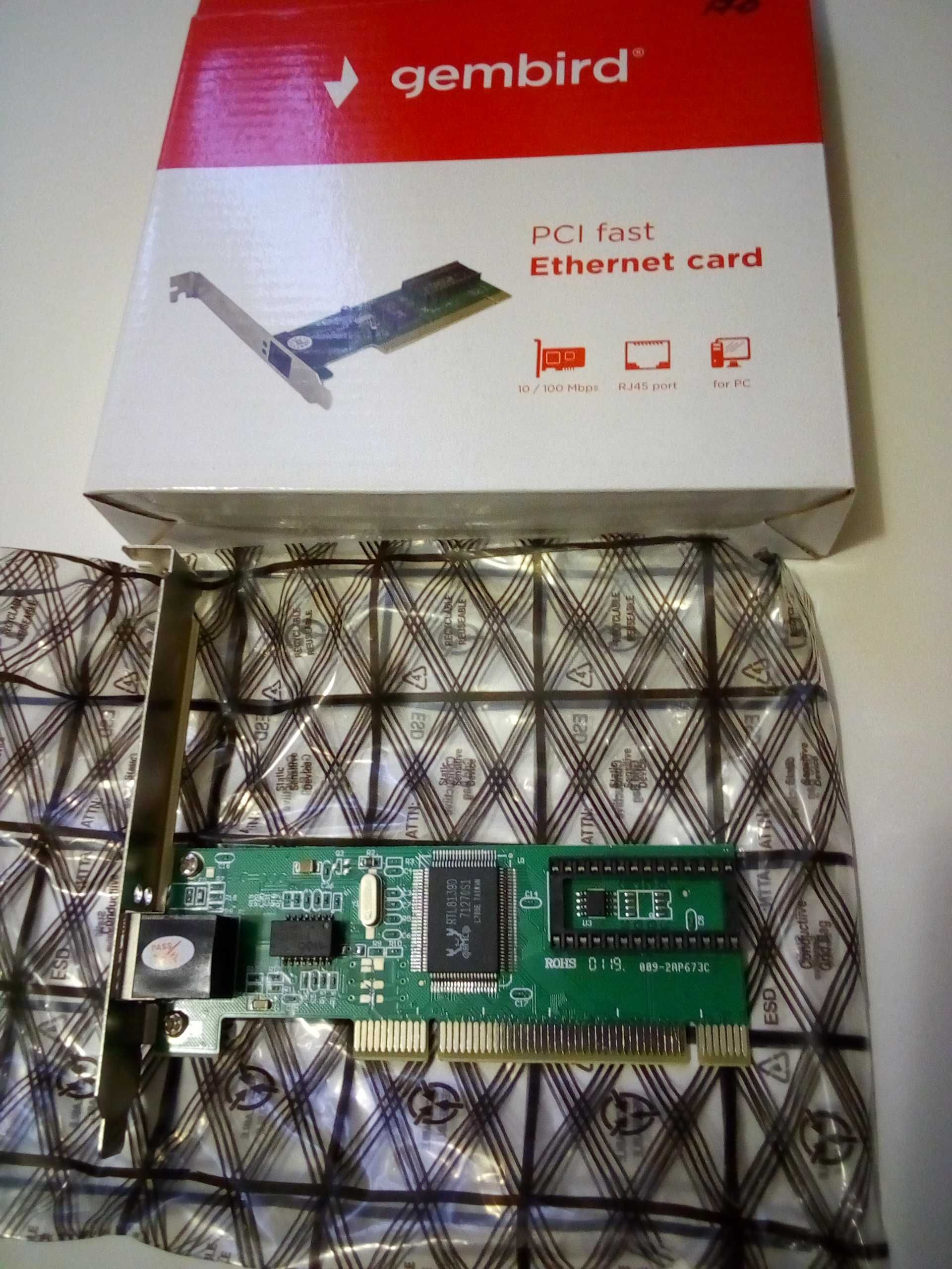 Сетевая карта Gembird (PCI, 1xRJ-45, 10/100 Мбит/с)